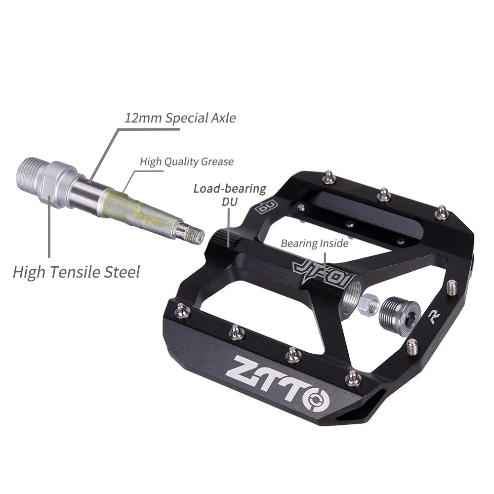ZTTO Aluminum Alloy 12mm Axle Mountain Bike Pedals